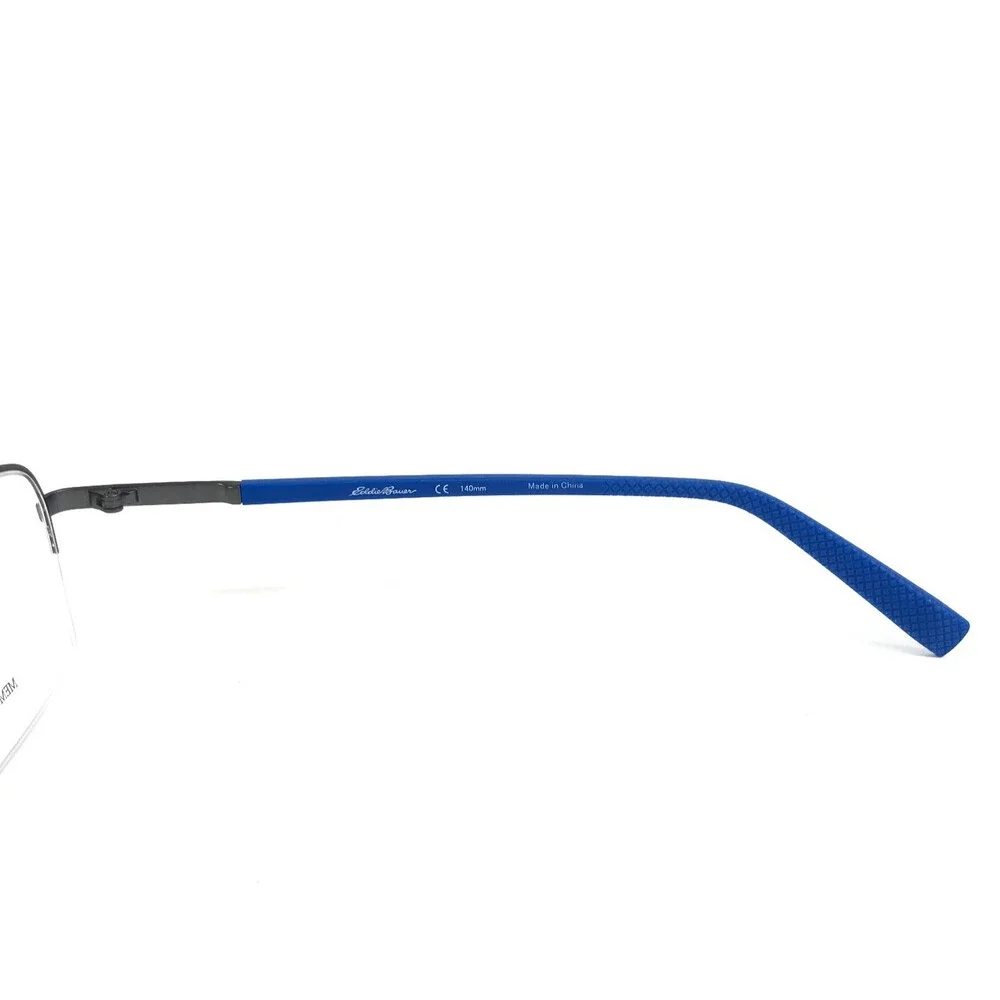 Eddie Bauer Eyeglasses Frames EB32035 BL Blue Gray Rectangle Half Rim 55-19-140